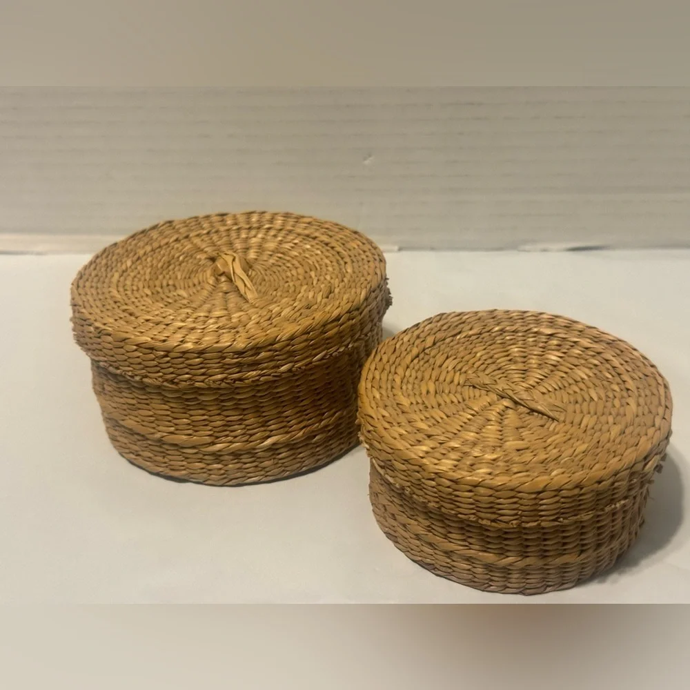 Woven Nesting Storage Baskets with Lids